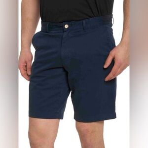 NWT Robert Graham Men Size 46 Lone Ranger Flat Front Classic Fit Navy Shorts 10"